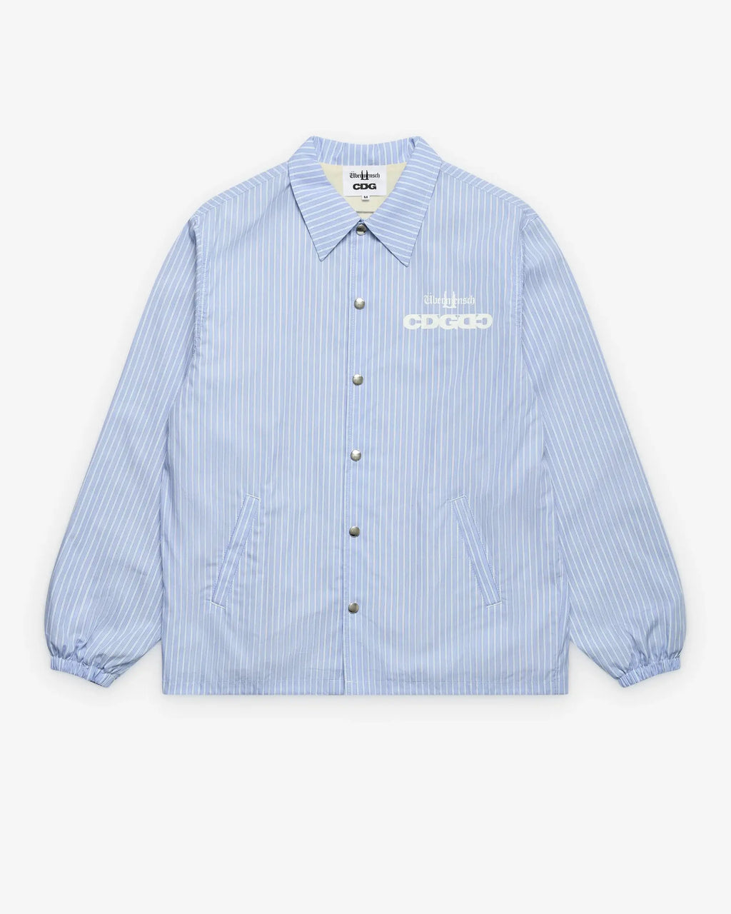 CDG x G-DRAGON Übermensch Striped Coaches Jacket Blue - Jackets