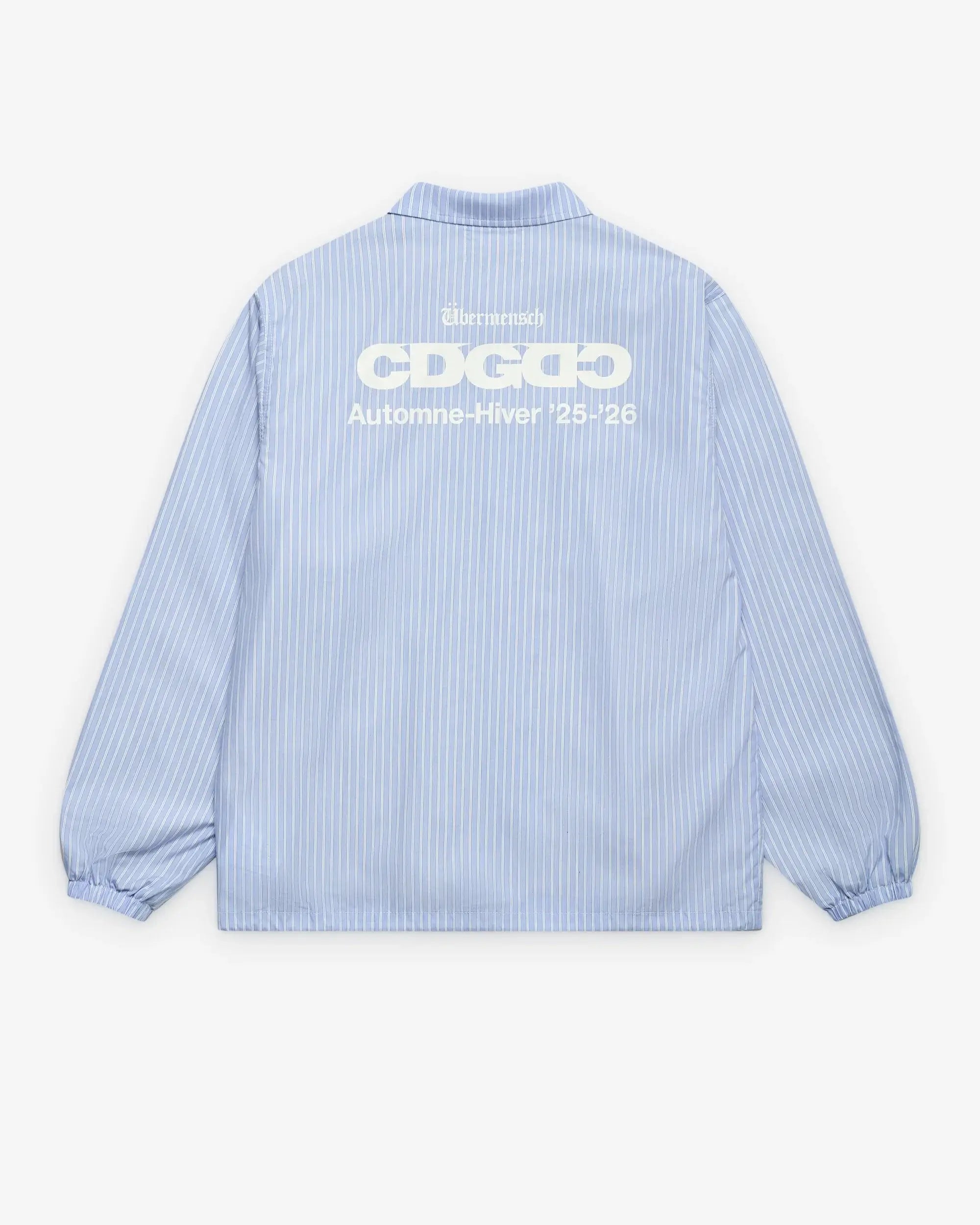 CDG x G-DRAGON Übermensch Striped Coaches Jacket Blue - Jackets