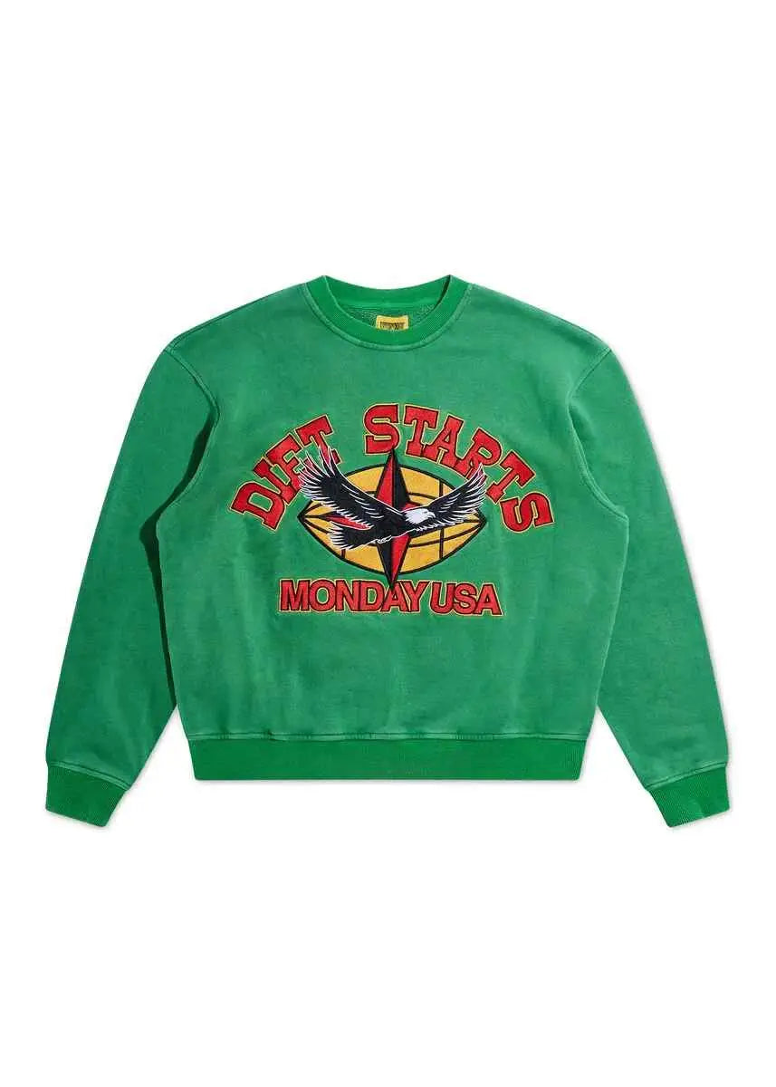Diet Starts Monday Fleece Compass Sweatshirt Green - M