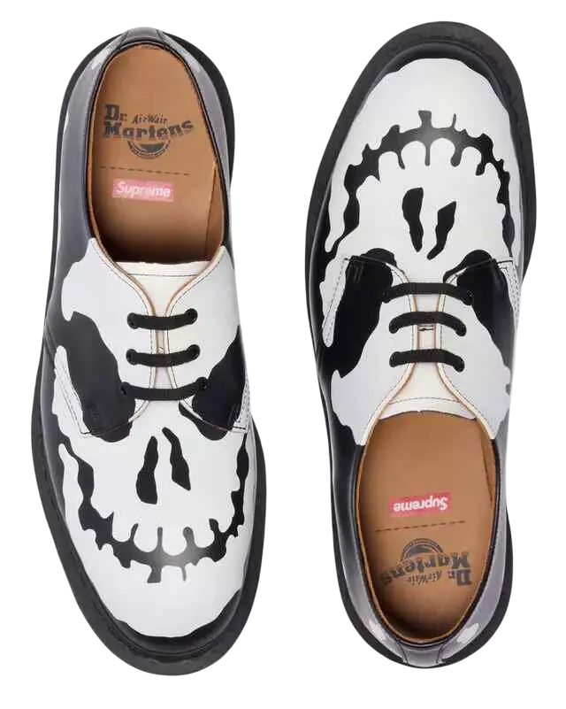 Doc Martens x Supreme 1461 3-Eye Skull Black/White - 10 - Footwear