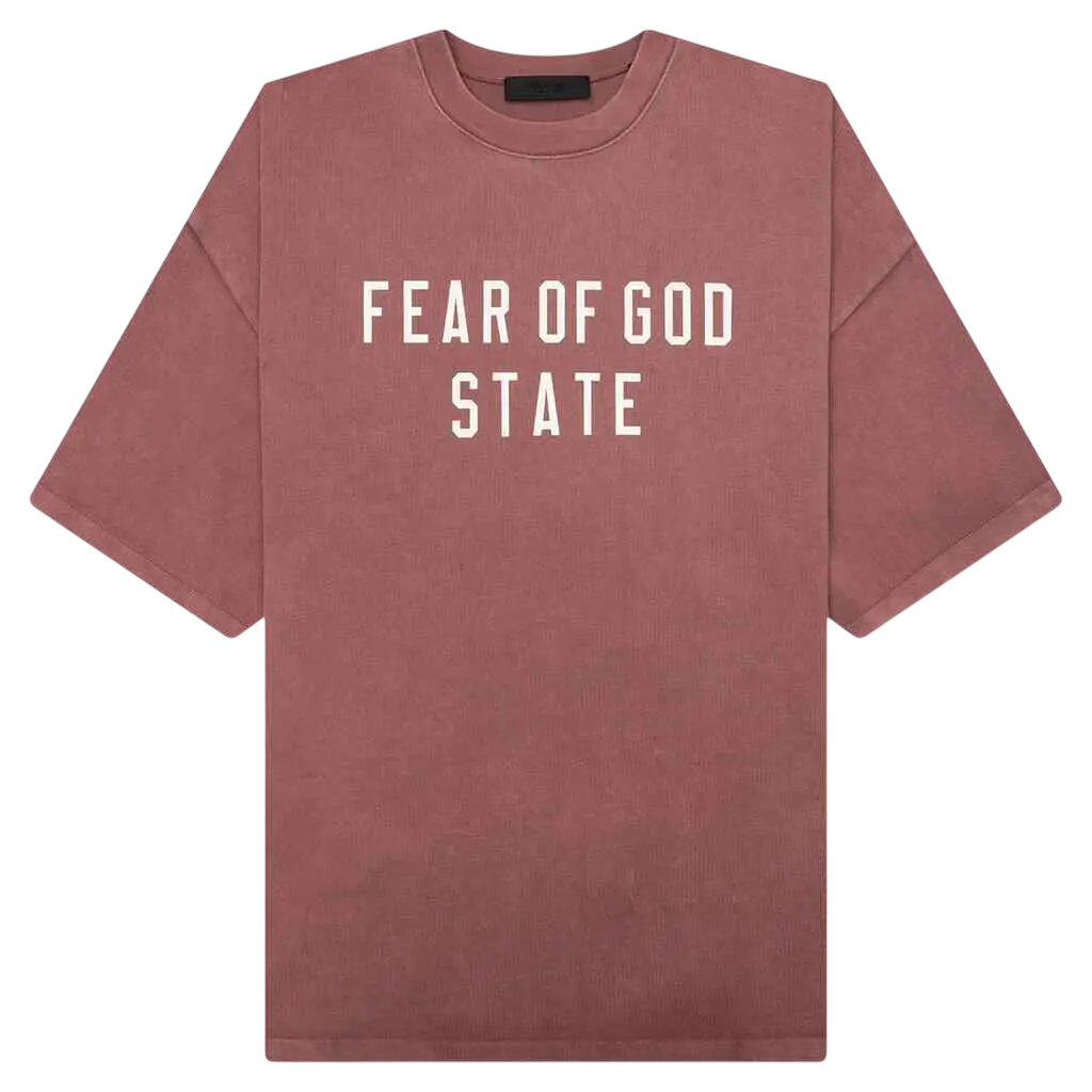 Fear of God Essentials Heavy Crewneck T-Shirt Crimson - M