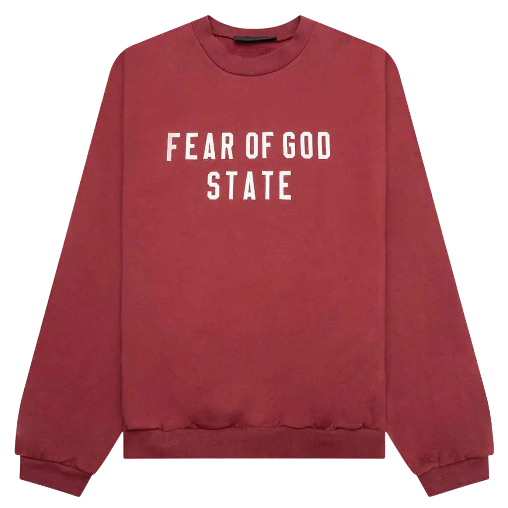 Fear of God Essentials Heavy Fleece Crewneck Crimson - M