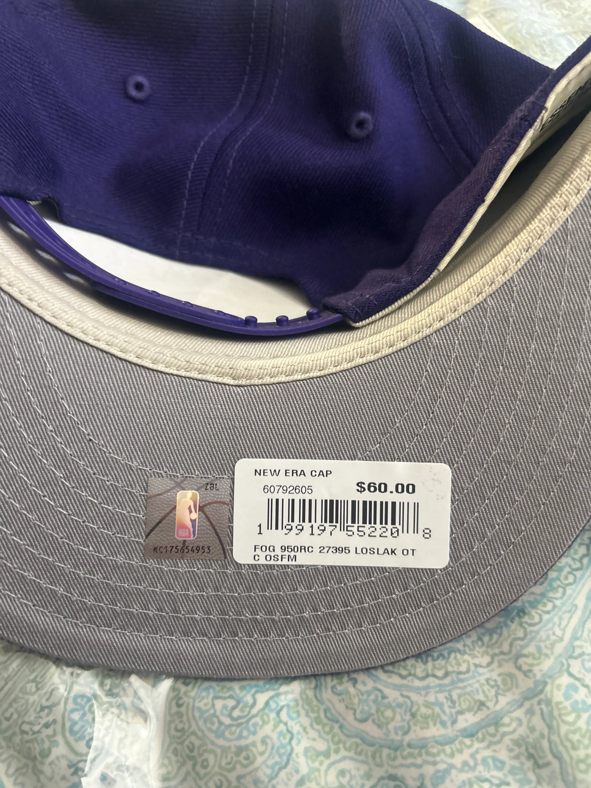 FoG Essentials x New Era LA Lakers Purple Snapback