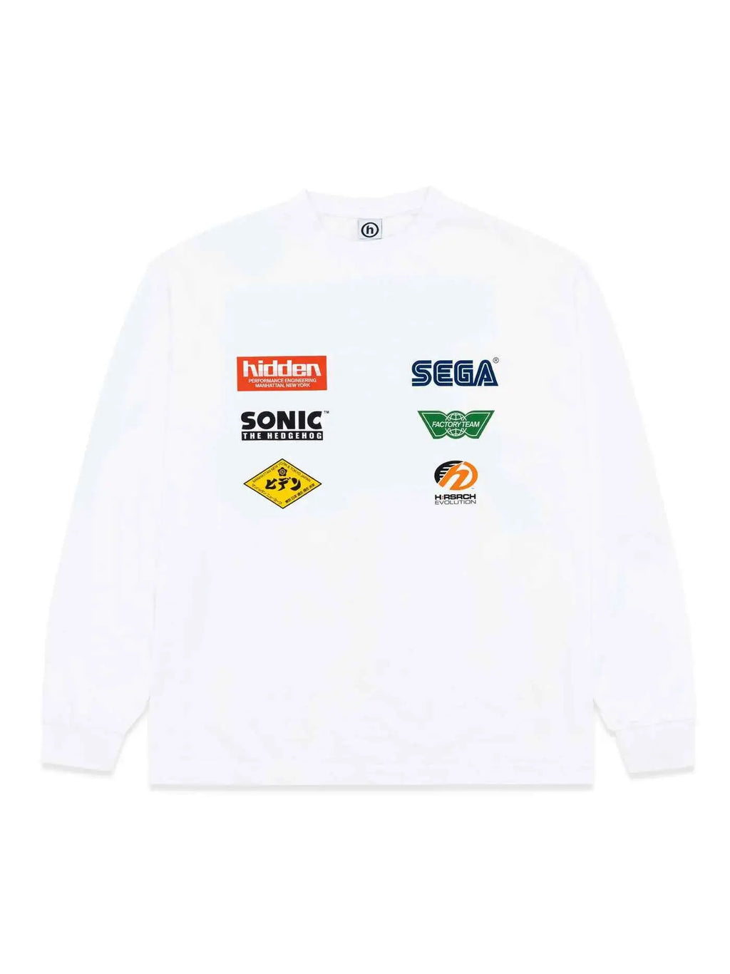 Hidden NY x Sega Sponsorship Long Sleeve Tee White - T-Shirts
