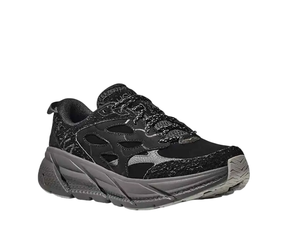 Hoka Clifton L Elite Terrain System Suede Black Satellite Grey - 10
