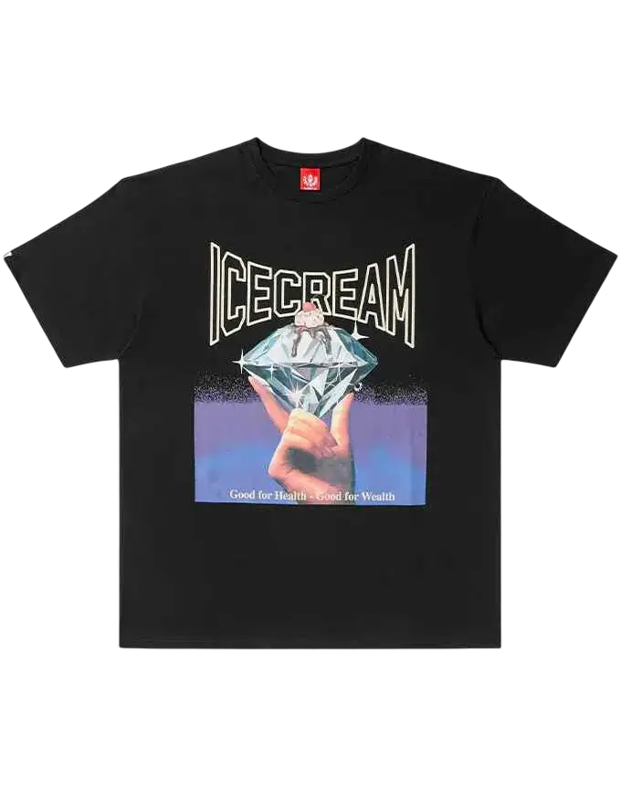 Ice Cream Good For Health Tee Black - L