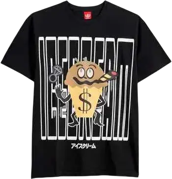 Ice Cream Smokey Tee Black - L