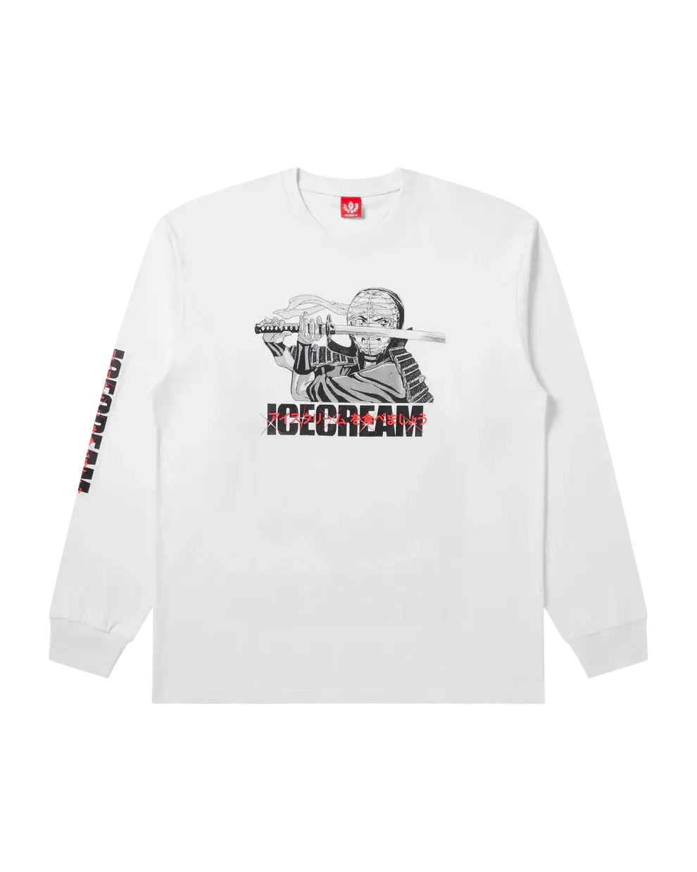 Ice Cream Train Harder Long Sleeve Knit Tee White - T-Shirts