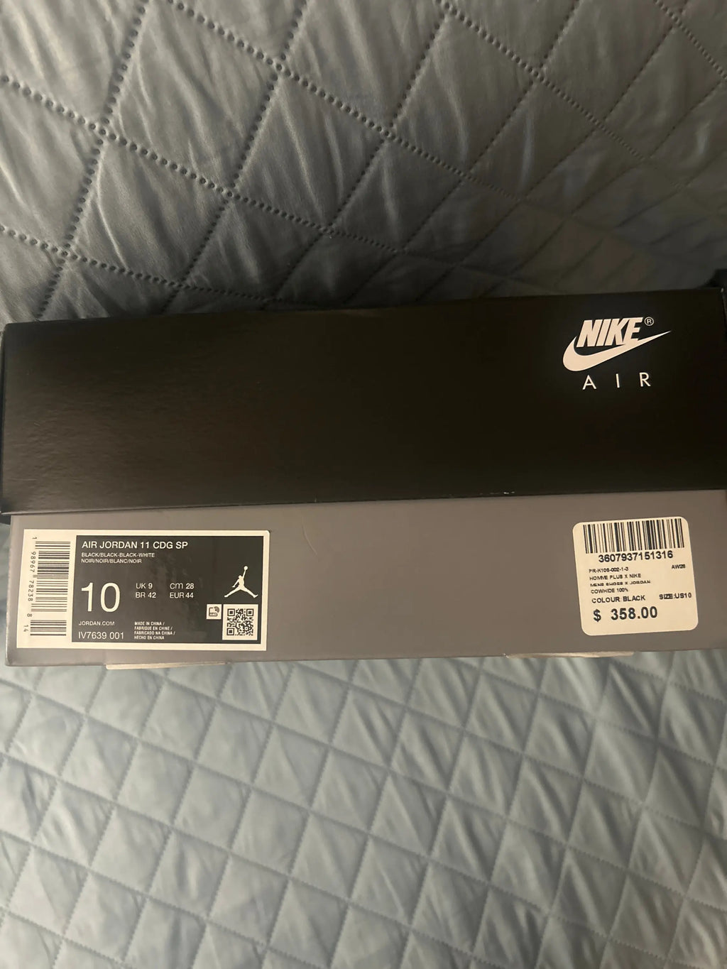 Jordan 11 Retro Comme des Garçons Homme Plus Black Size 10
