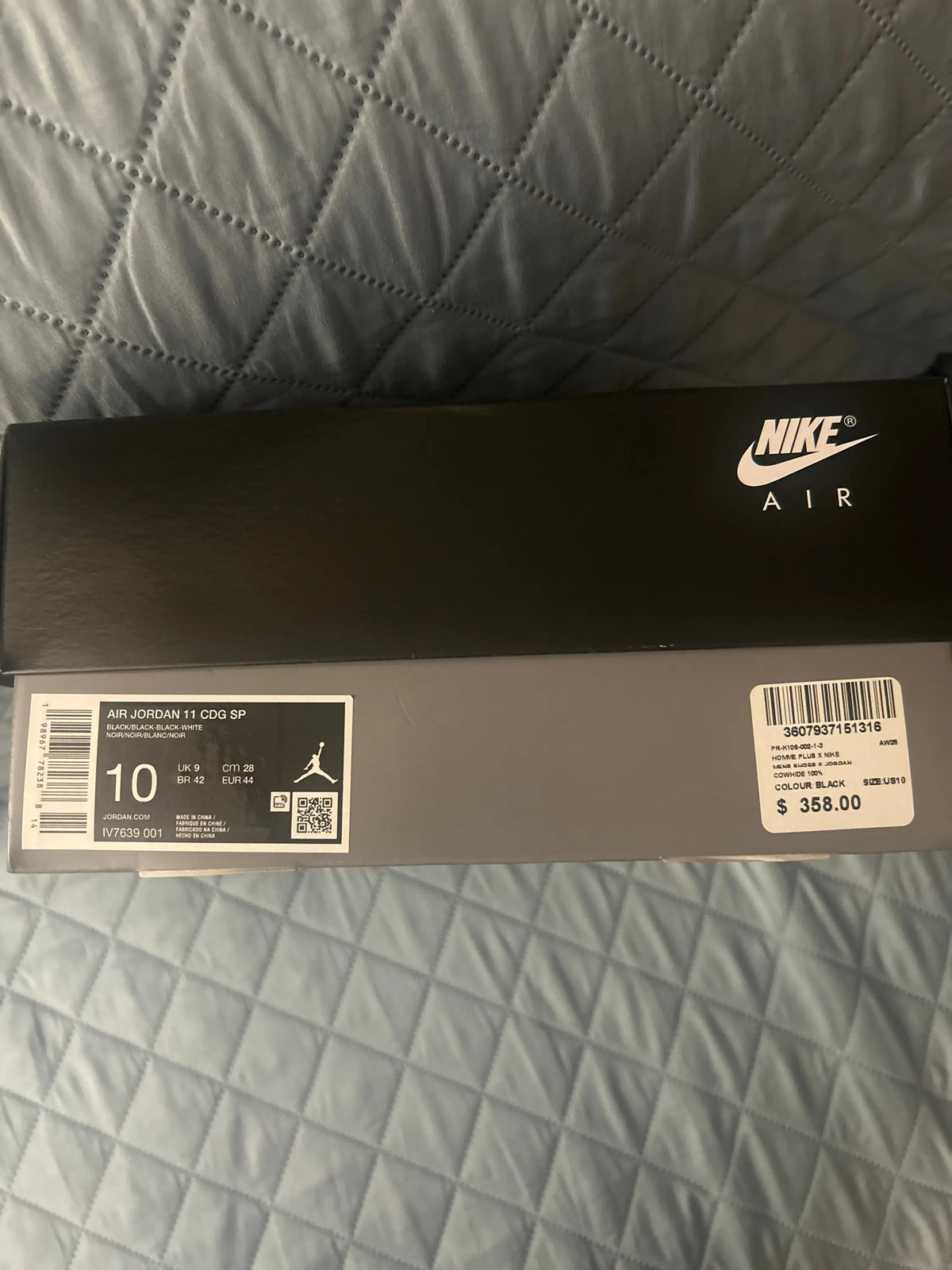 Jordan 11 Retro Comme des Garçons Homme Plus Black Size 10