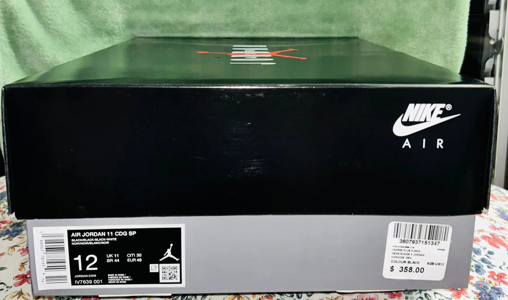 Jordan 11 Retro Comme des Garçons Homme Plus Black Size 12
