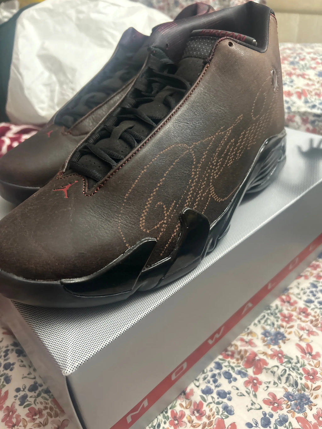 Jordan 14 Mowalola Burnt Red Size 12.5