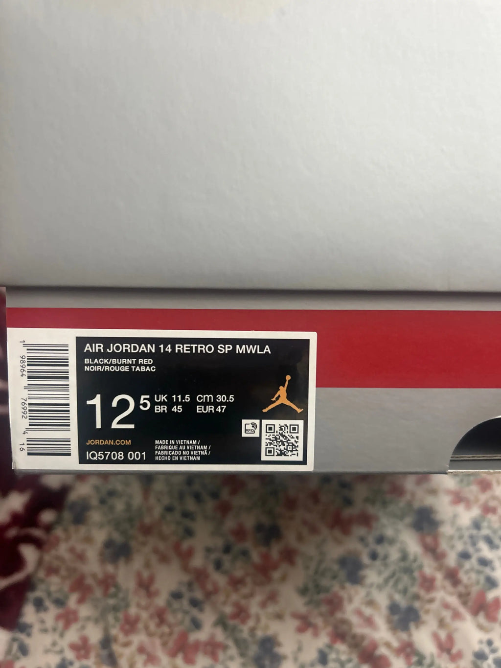 Jordan 14 Mowalola Burnt Red Size 12.5