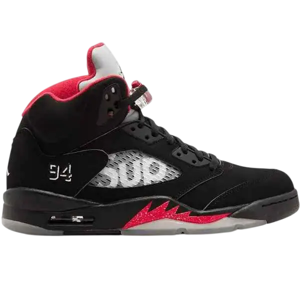 Jordan 5 Retro Supreme Black - 10 - Footwear