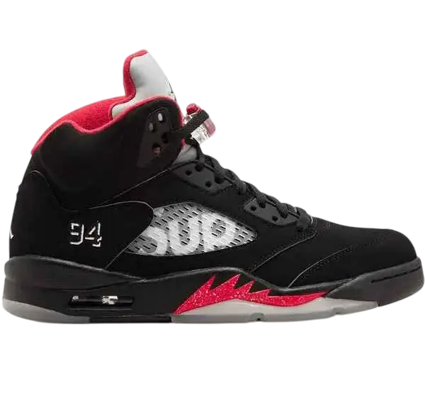 Jordan 5 Retro Supreme Black - 10 - Footwear
