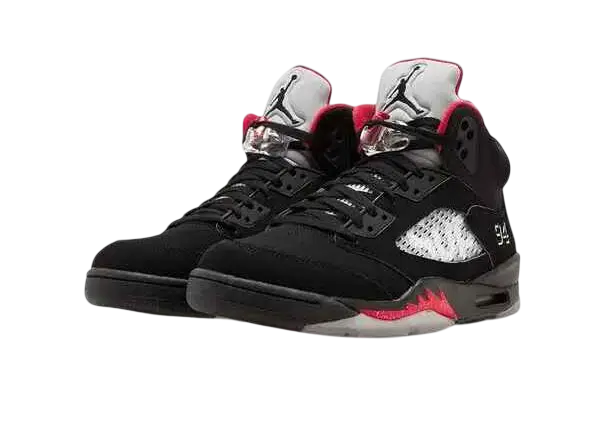 Jordan 5 Retro Supreme Black - 10 - Footwear