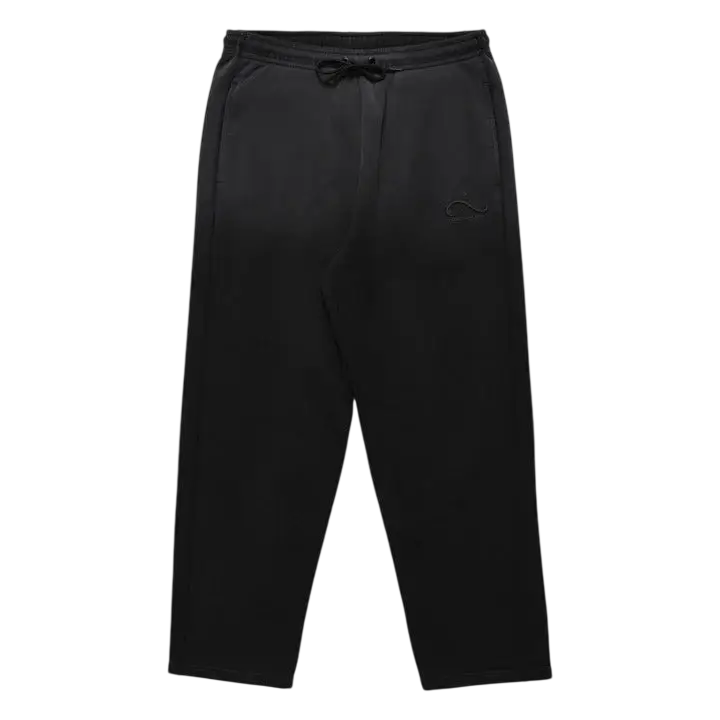 Dark gray jordan x infinite archives sweatpants with drawstring waistband and subtle logo embroidery on left thigh