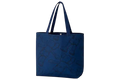 Deep blue Kaws x Uniqlo allover print tote bag with subtle embroidered pattern and sturdy handles