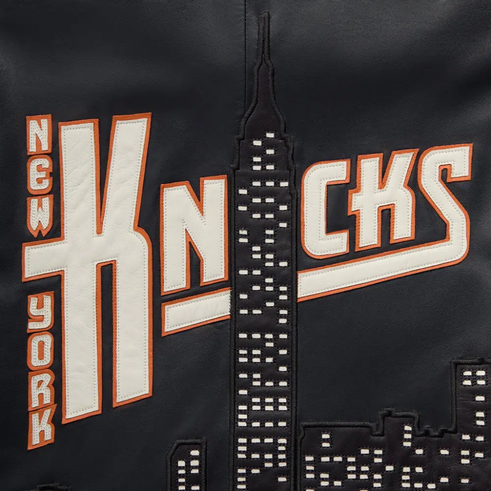 Kith & Avirex for NY Knicks Leather Moto Jacket Nocturnal - M