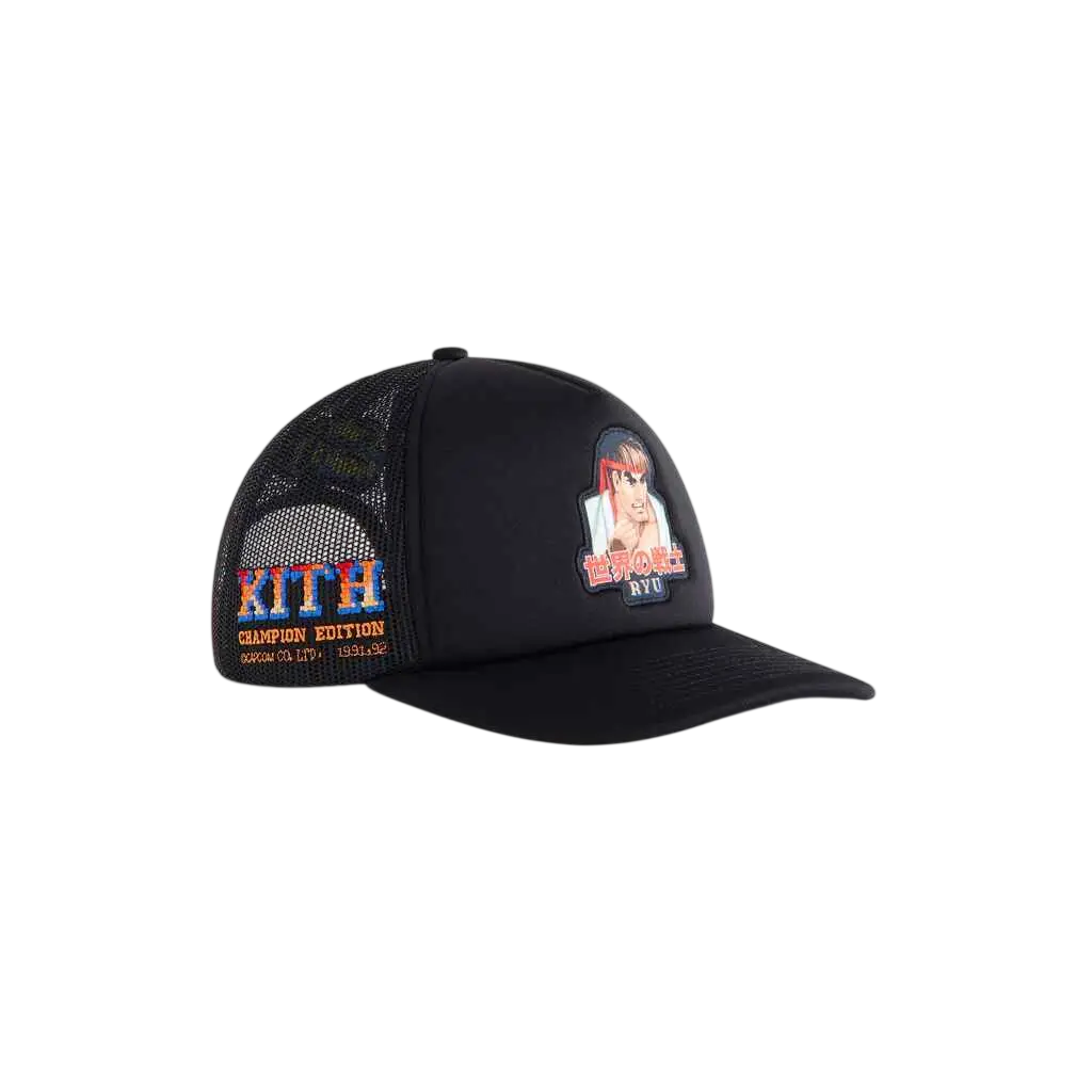 Kith Capcom Ryu Nolan Trucker Hat Black