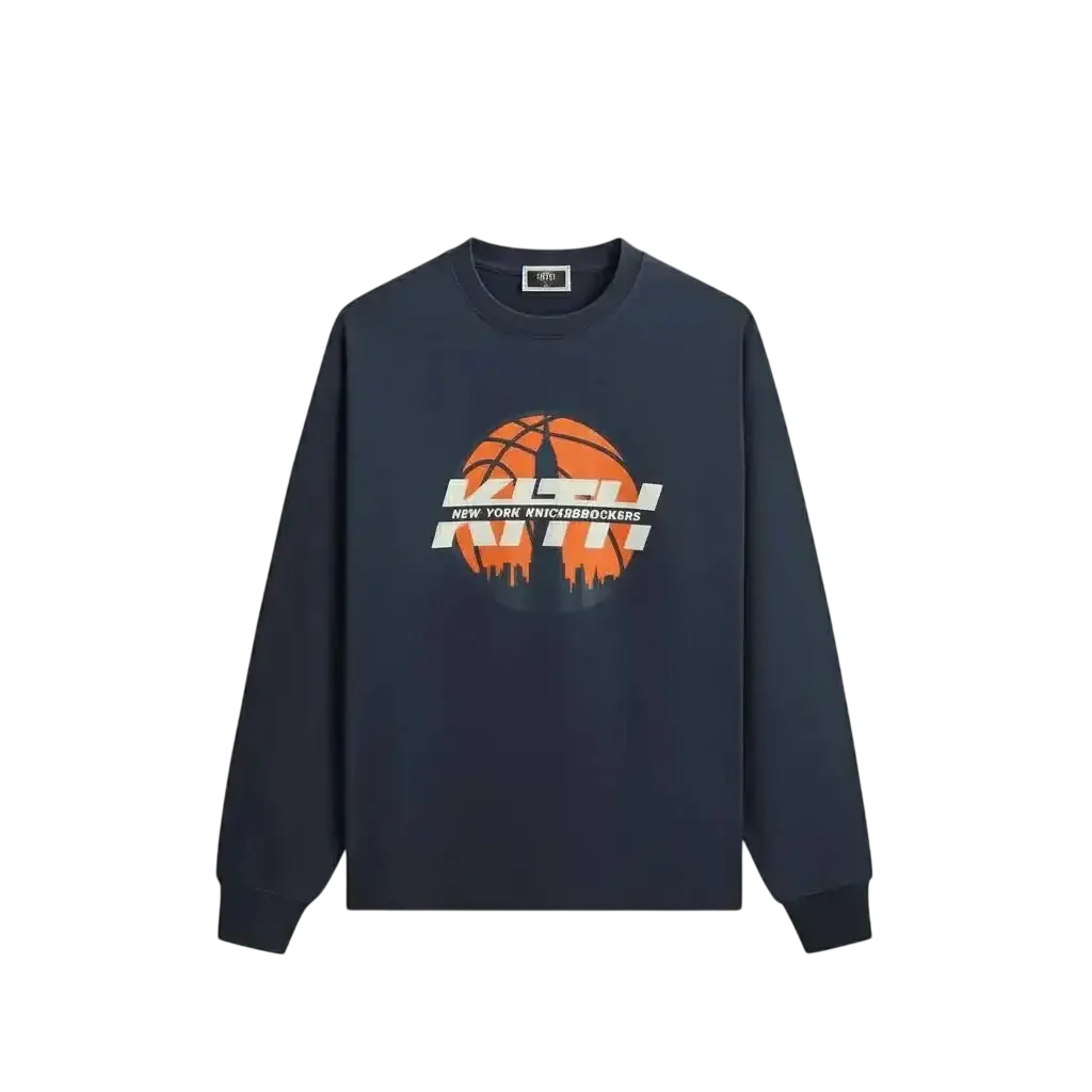 Kith for NY Knicks Knickerbockers Long Sleeve Quinn Vintage Tee Black - M