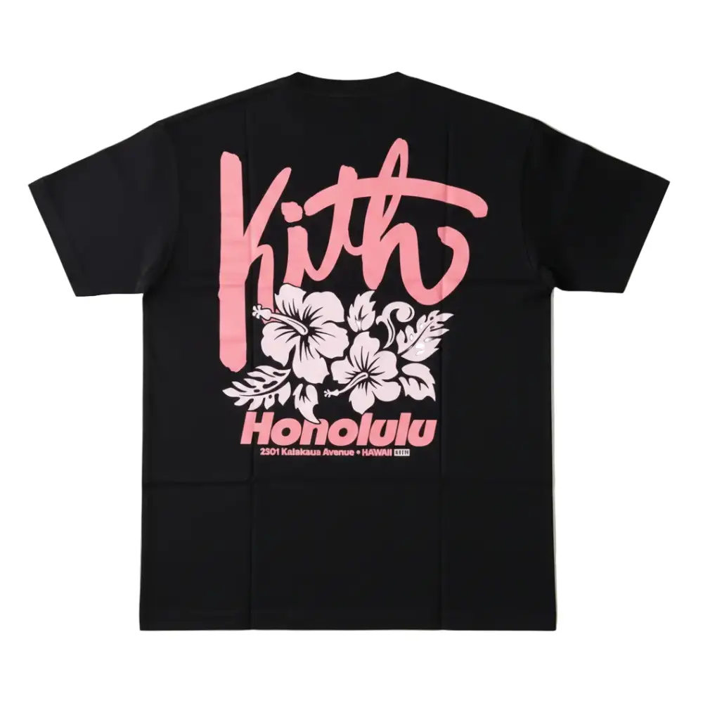 Kith Hawaii Hibiscus Logo Vintage Pocket Tee Black - M