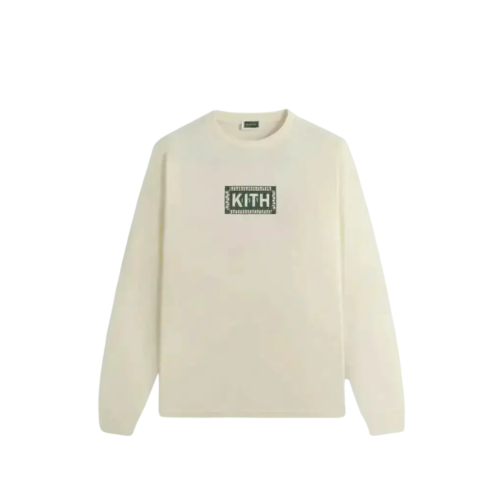 Kith Ivy Box Logo Sandrift Long Sleeve Tee - M