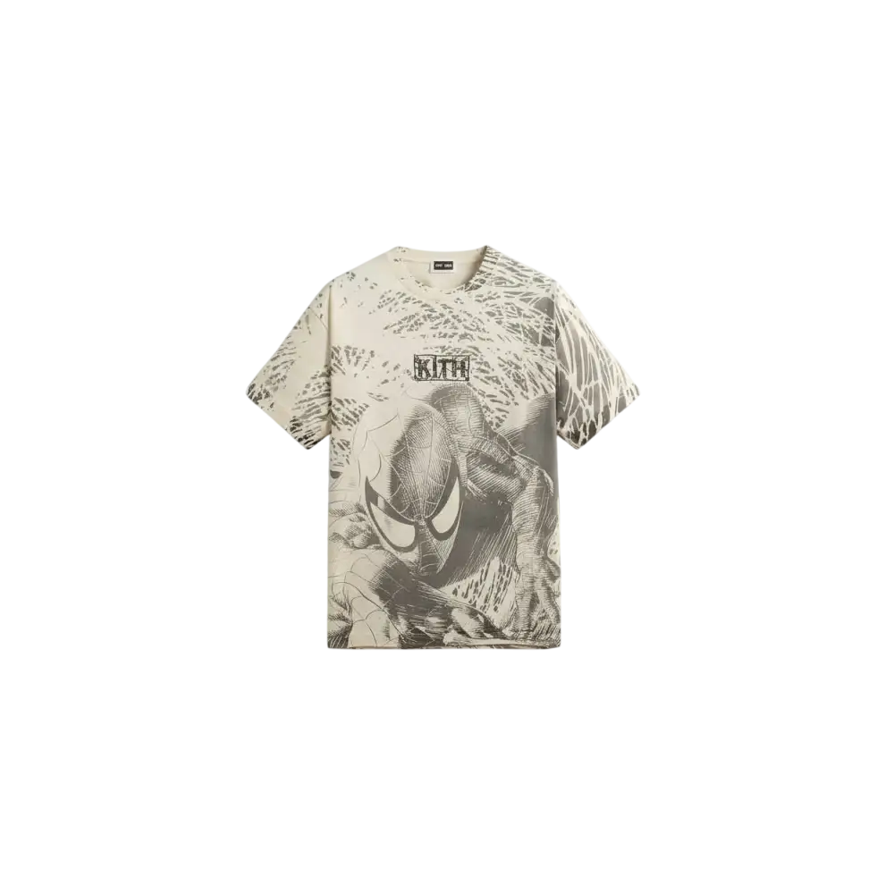 Kith Marvel Spiderman All-Over Print Vintage Tee White - M