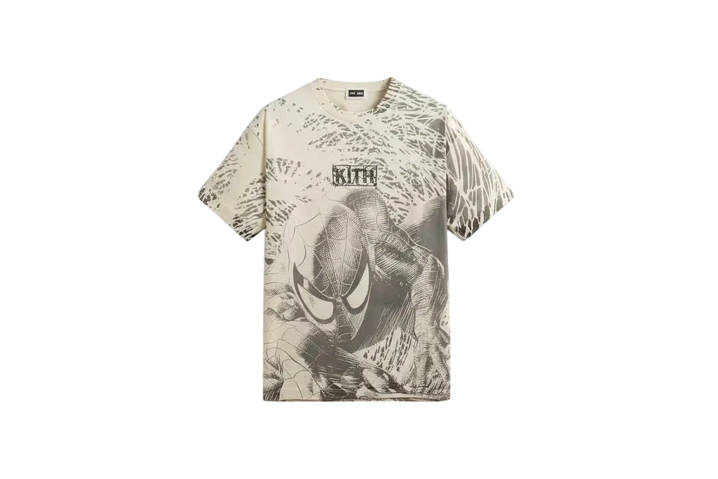 Kith Marvel Spiderman All-Over Print Vintage Tee White - M