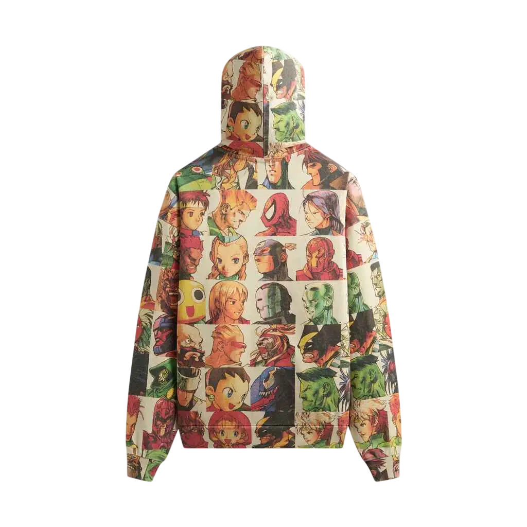 Kith Marvel vs Capcom Fighter All-over Printed Vintage Nelson Hoodie Sandrift - M