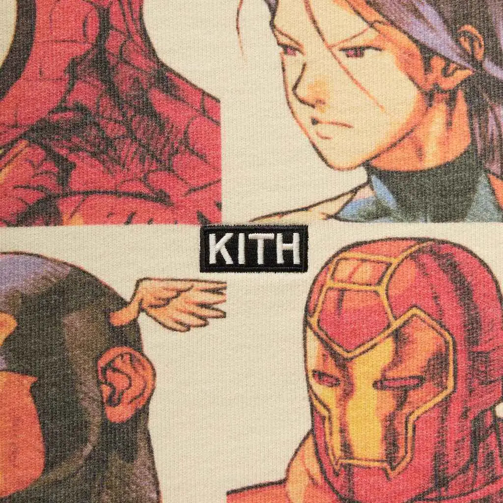 Kith Marvel vs Capcom Fighter All-over Printed Vintage Nelson Hoodie Sandrift - M