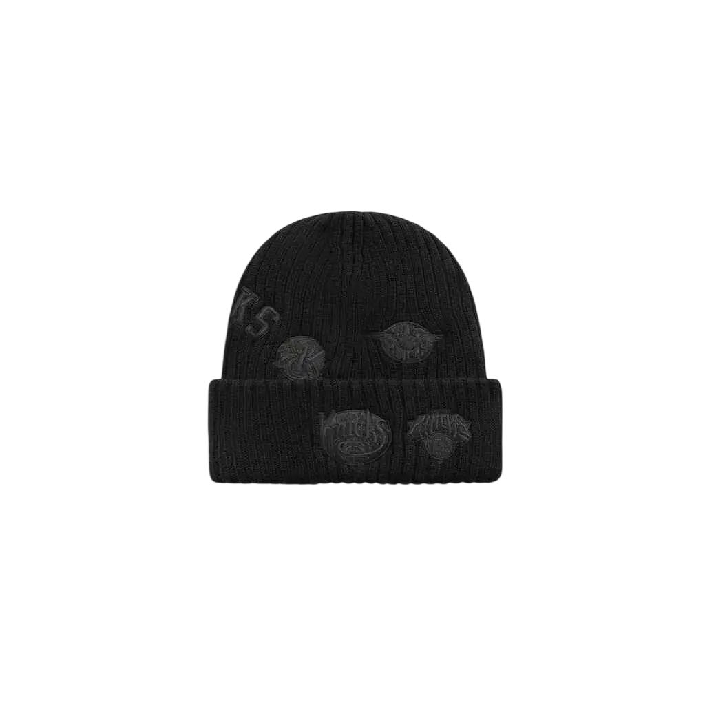 Kith & New Era for the NY Knicks All Over Patches Black Beanie