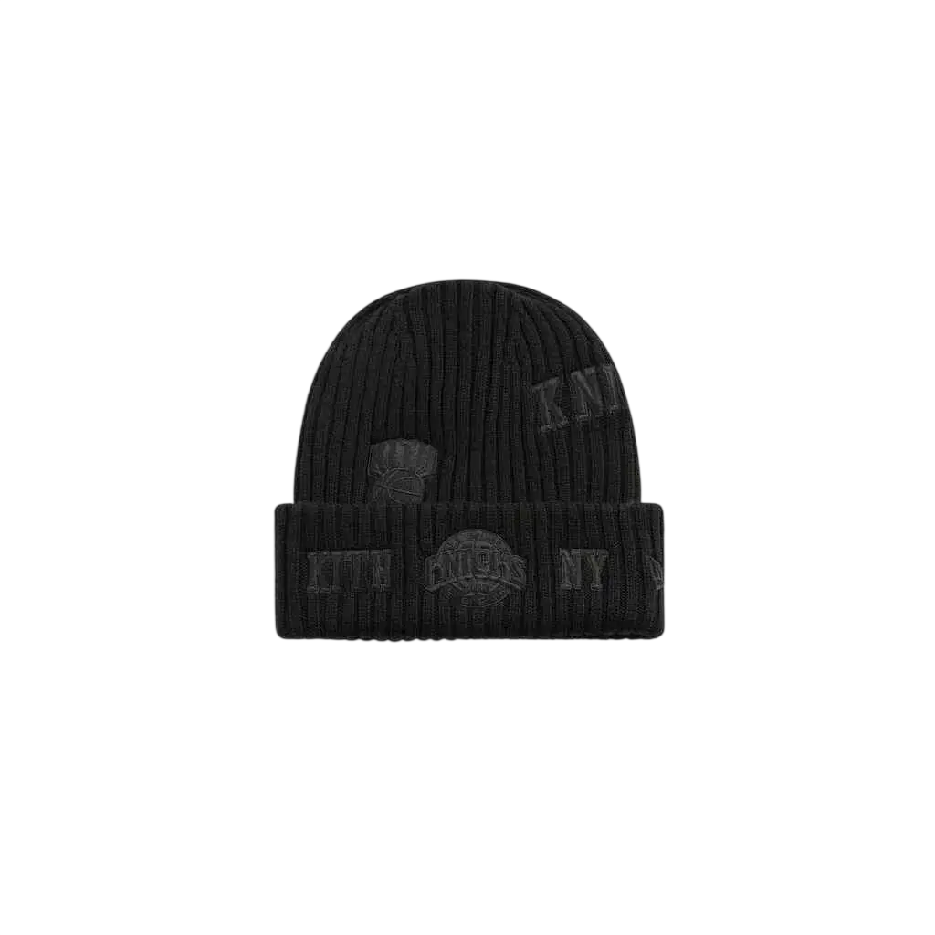 Kith & New Era for the NY Knicks All Over Patches Black Beanie
