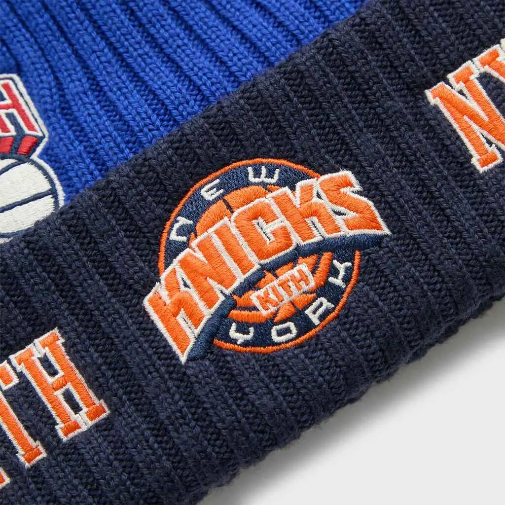 Kith & New Era for the NY Knicks All Over Patches Royal Beanie