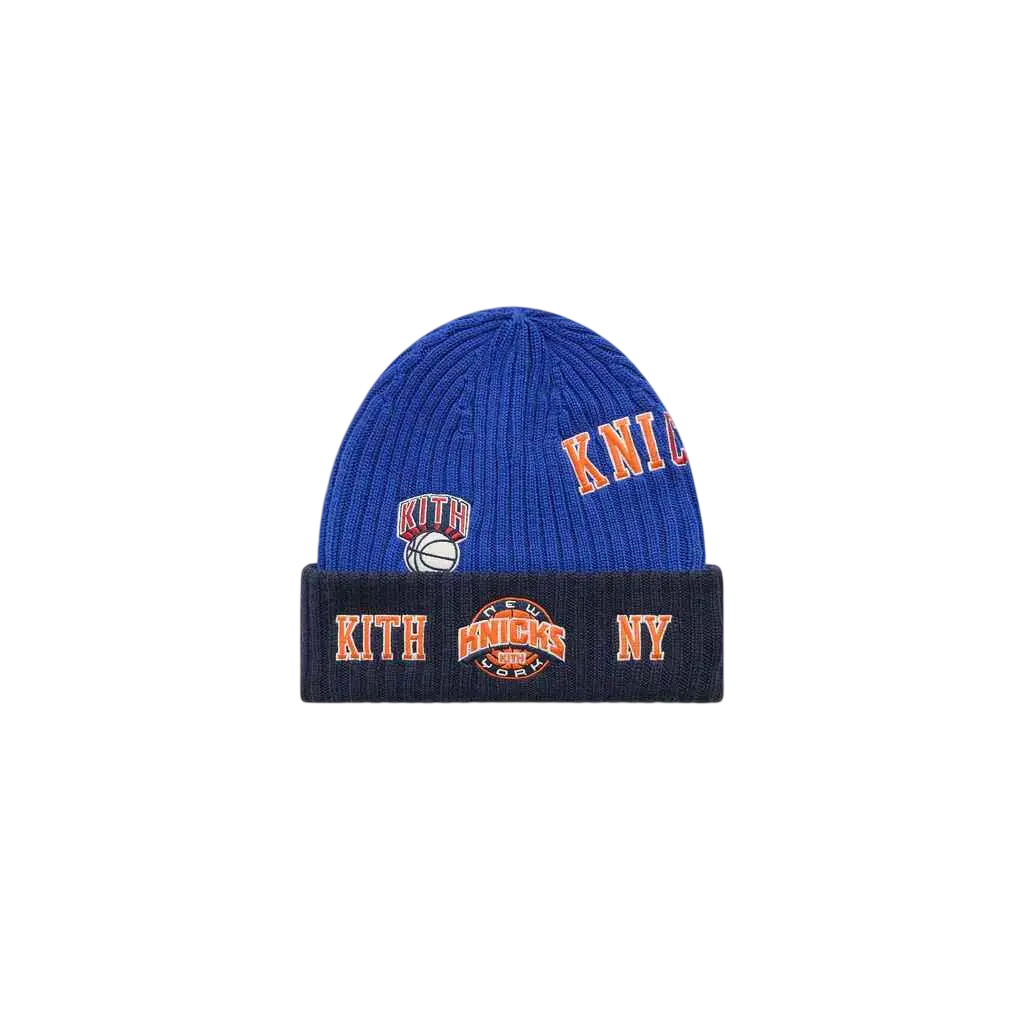 Kith & New Era for the NY Knicks All Over Patches Royal Beanie