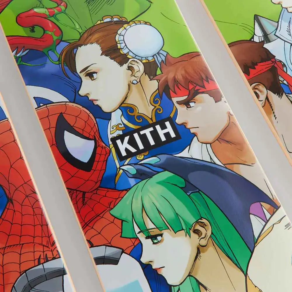 Kith x Marvel vs Capcom Triptych Set of 3 Skatedeck - Collectible