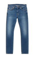 Levi’s 511 slim fit classic blue denim jeans with subtle fading for a worn-in look in medium wash stretch