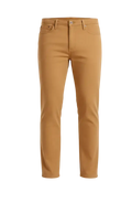 Levi’s 513 slim straight tan denim jeans in caraway brown with low stretch and classic five-pocket design