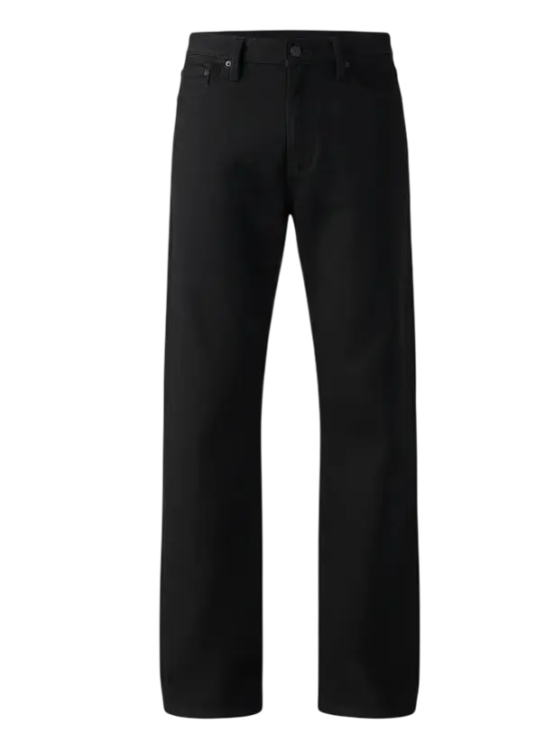 Black moncler men’s trousers with sleek straight-leg cut and subtle waistband branding in jet black low stretch fabric