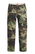 Levi’s cargo straight fit camo pants with classic military-inspired green brown and beige camouflage pattern