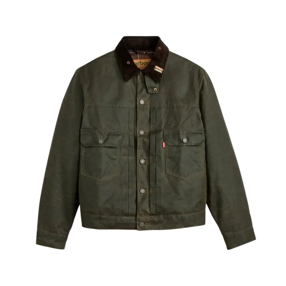 Levi’s x Barbour Type II Waxed Trucker Jacket Olive - M