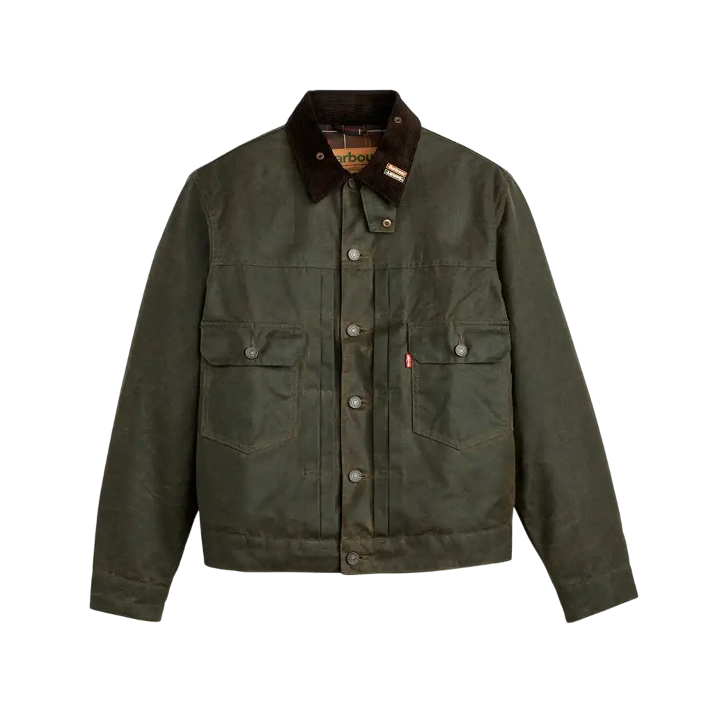 Levi’s x Barbour Type II Waxed Trucker Jacket Olive - M