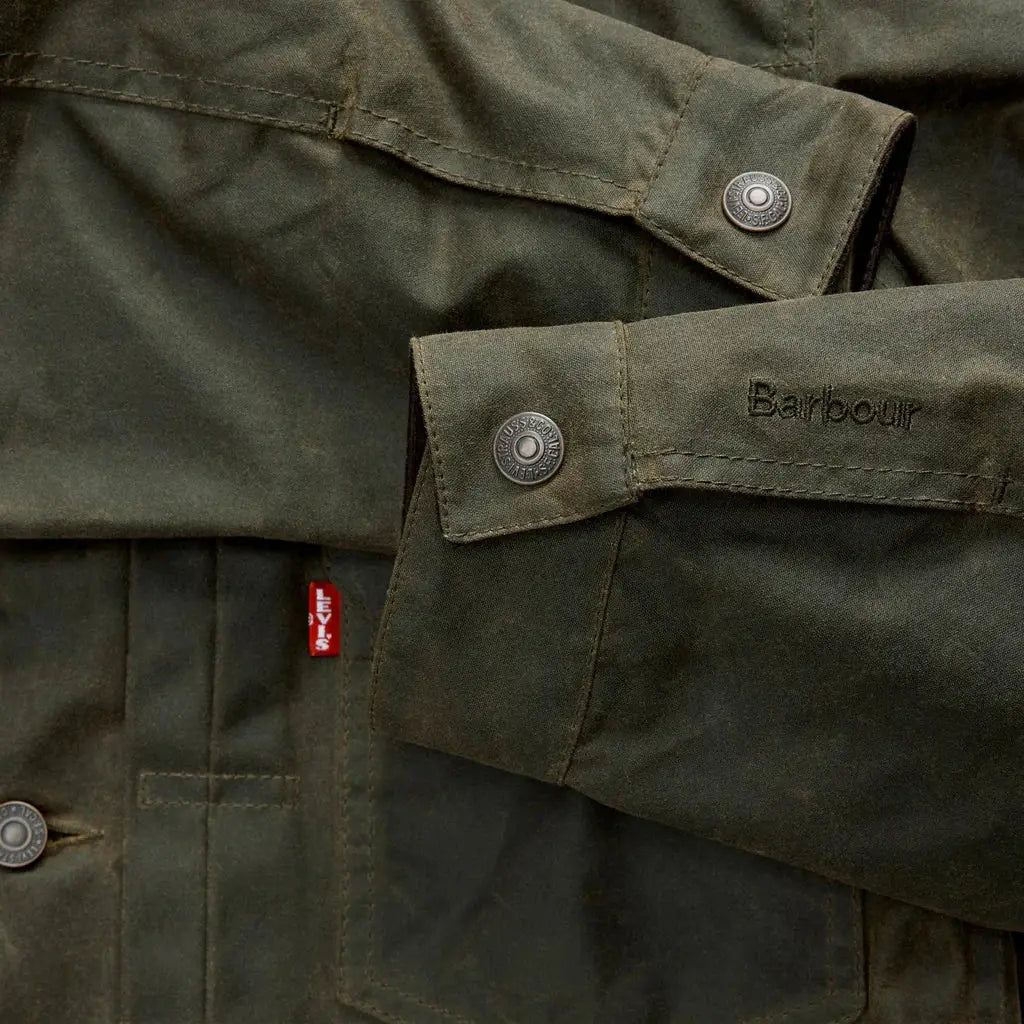 Levi’s x Barbour Type II Waxed Trucker Jacket Olive - M