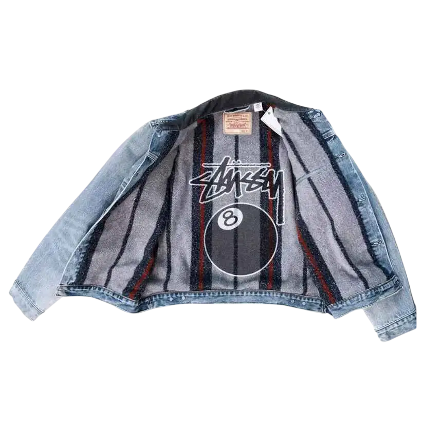 Levis x Stussy Embossed Trucker Jacket Rugged Blue - M