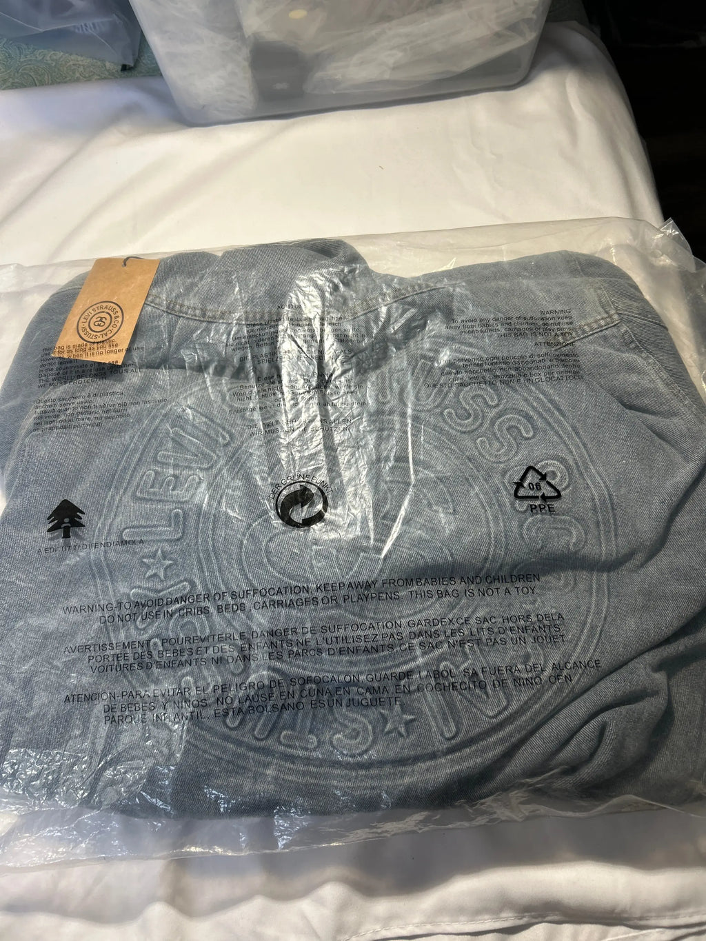 Levis x Stussy Embossed Trucker Jacket Rugged Blue