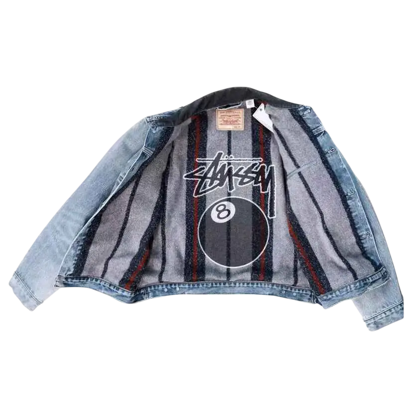 Levis x Stussy Embossed Trucker Jacket Rugged Blue - M