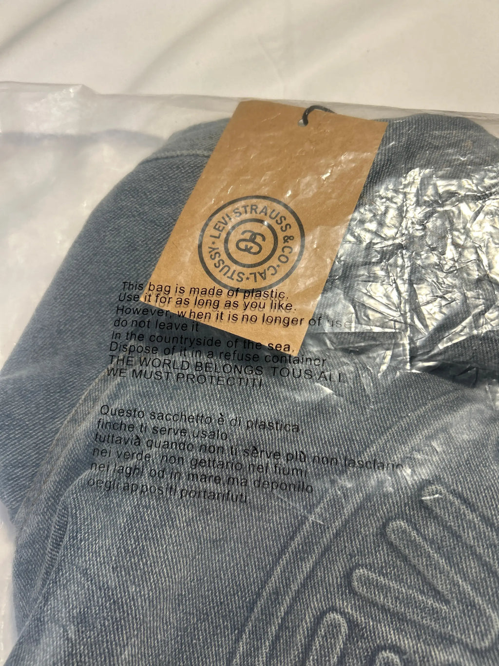Levis x Stussy Embossed Trucker Jacket Rugged Blue