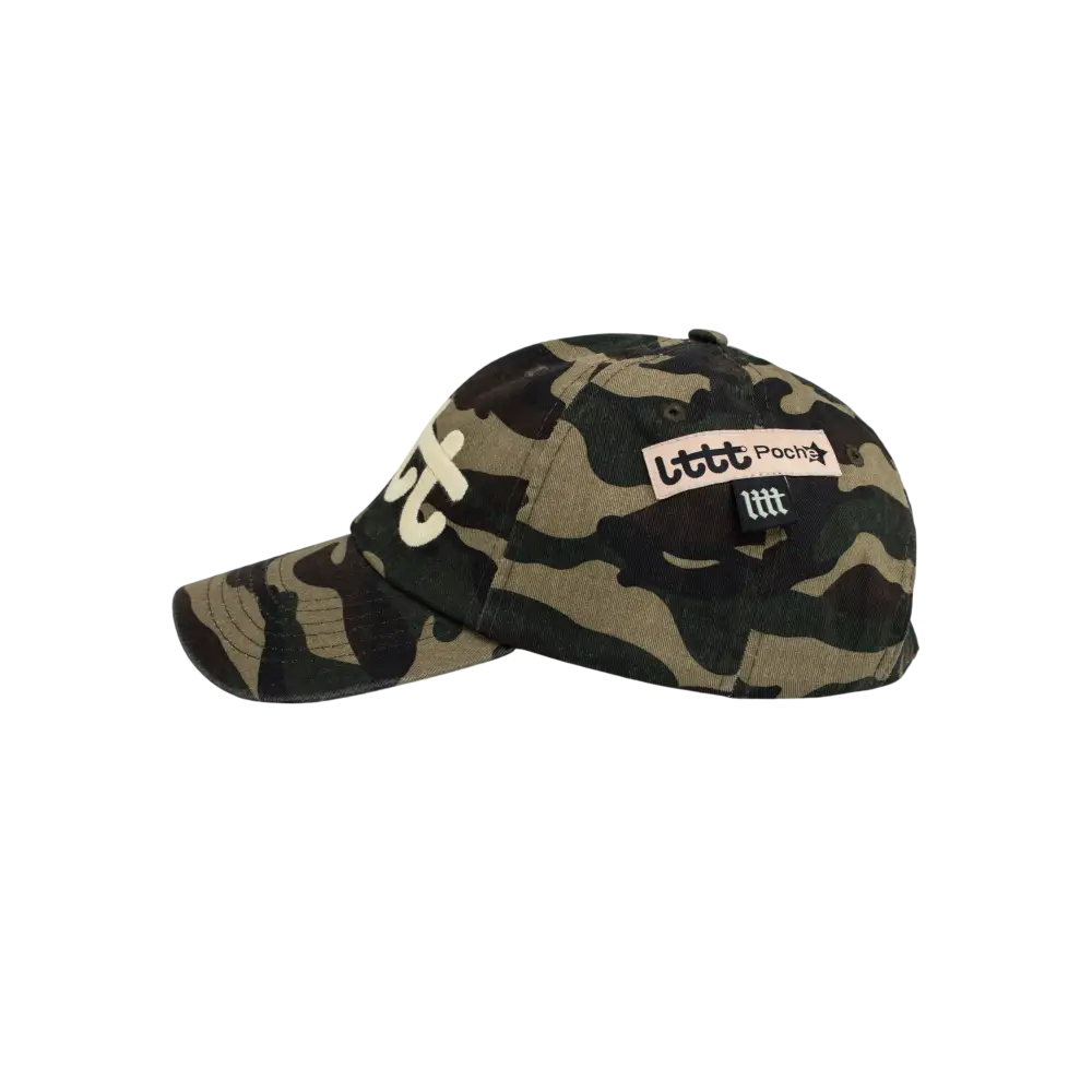 Little Tokyo Table Tennis Broken Logo Strapback Cap Green Camo