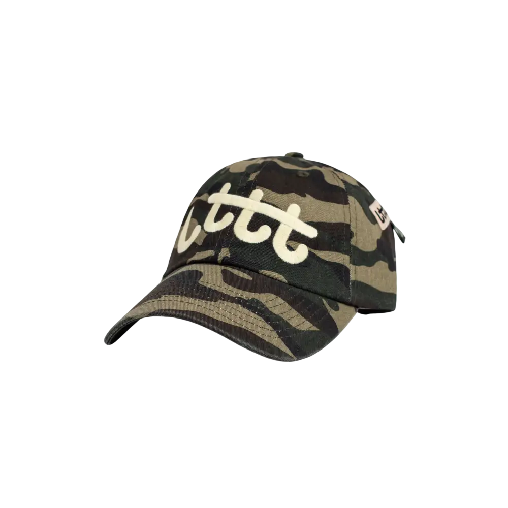 Little Tokyo Table Tennis Broken Logo Strapback Cap Green Camo