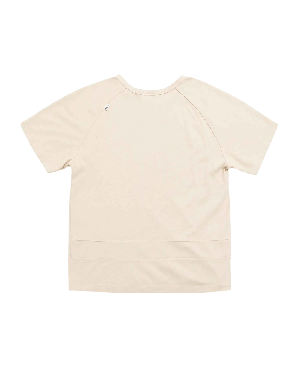Cream-colored short-sleeved Little Tokyo Table Tennis Haifu Code t-shirt with relaxed fit and subtle seam detailing